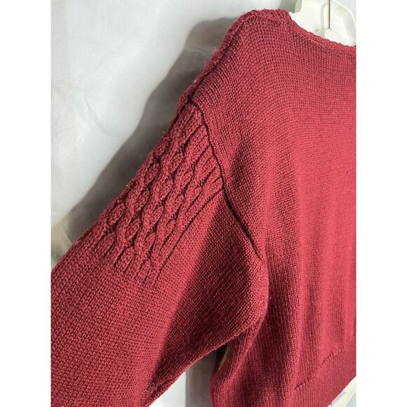 Robin Sinkler Worsted Wool Cardigan Sweater Floral Embroidery Size Large Vintage - Picture 7 of 10